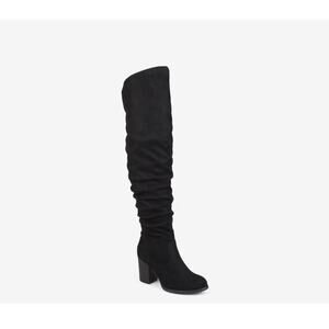 Journee Kaison Extra Wide Calf Stacked Heel Over The Knee Boot